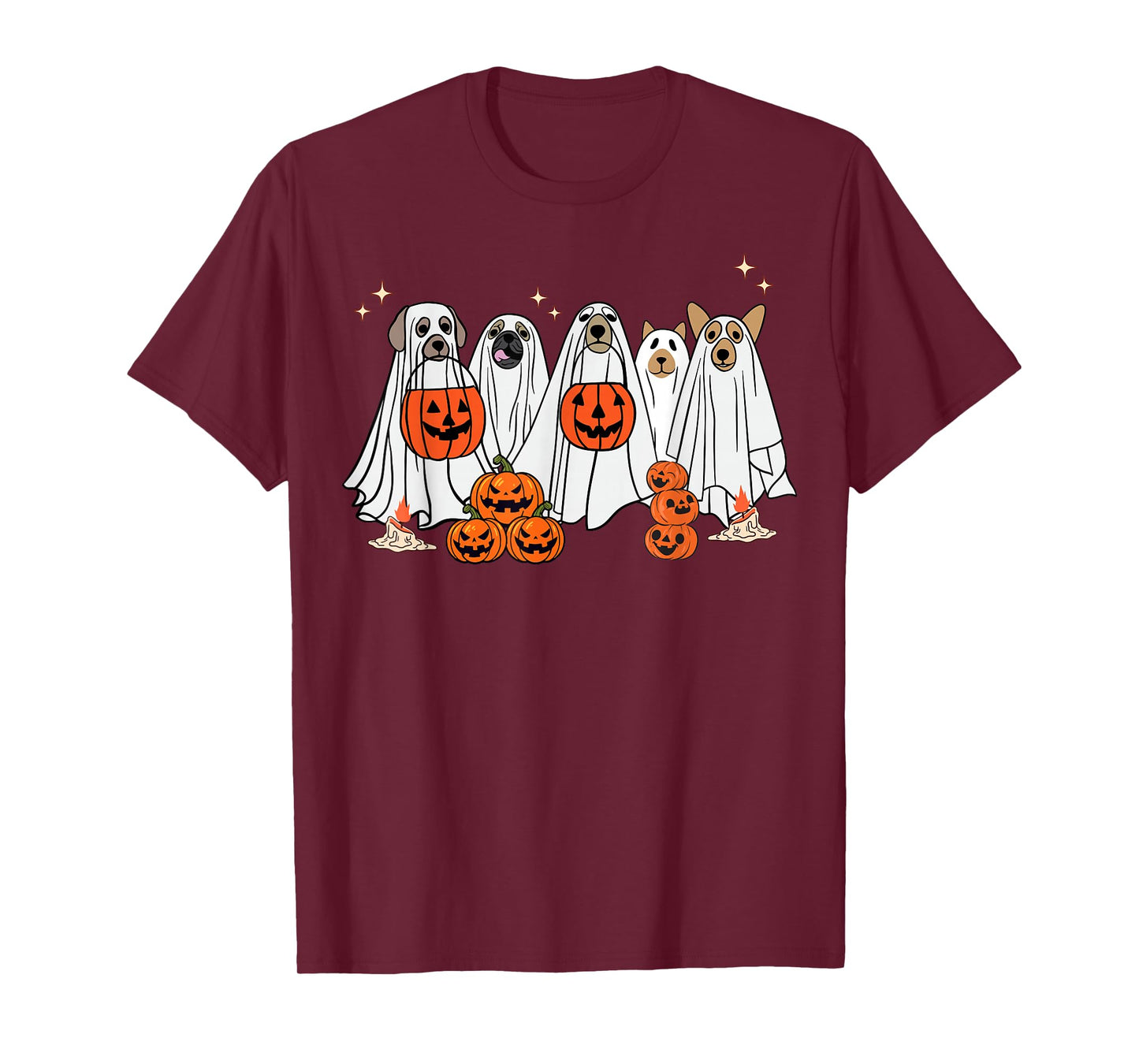 Dog Ghost Cute Dog Dressed As Ghost Funny Halloween Dog T-Shirt