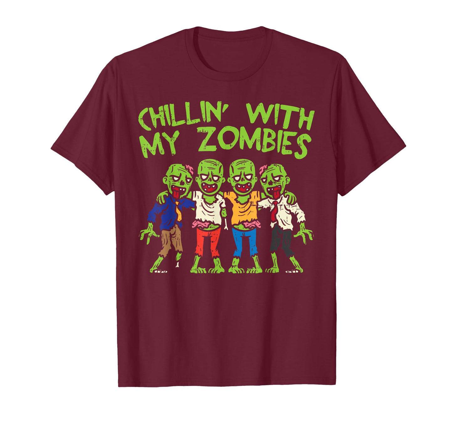 Chillin With My Zombies Funny Halloween Kids Boys Gift T-Shirt
