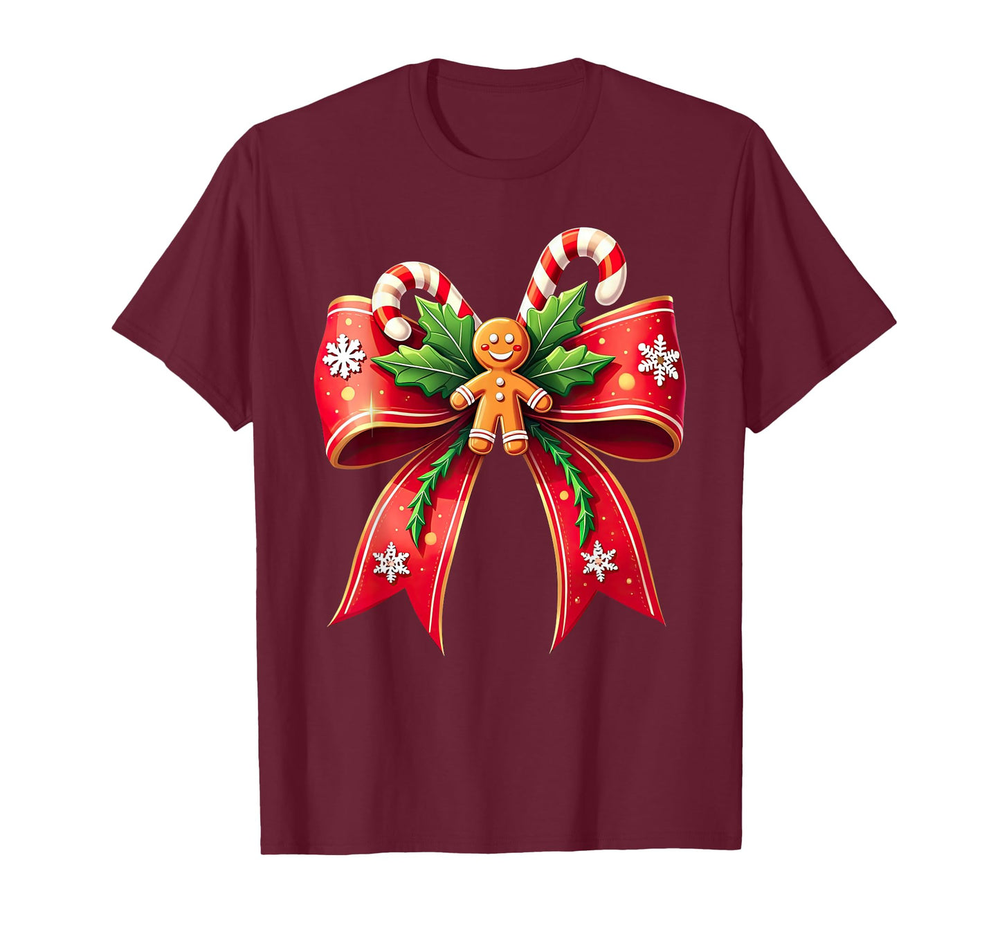 Xmas Candy Cane Bow Christmas T-Shirt