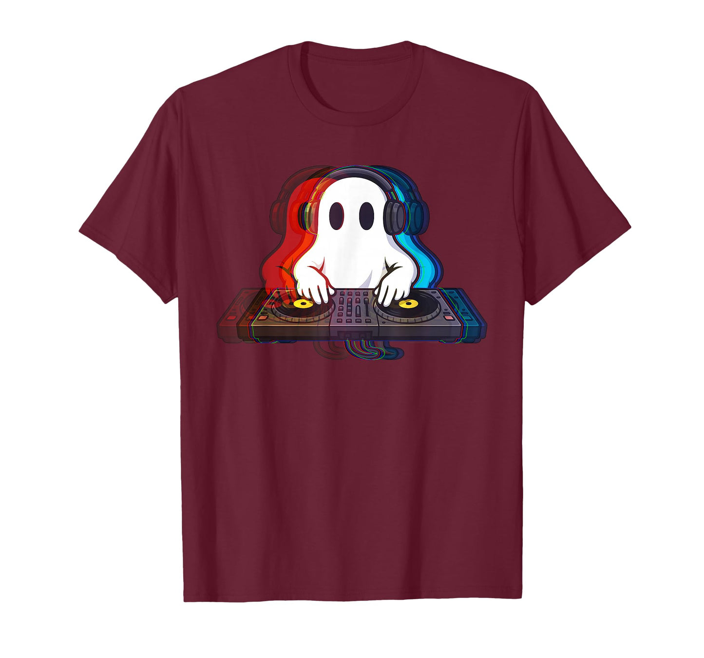 House Music Ghost Optical Illusion Boo EDM Halloween DJ Men T-Shirt