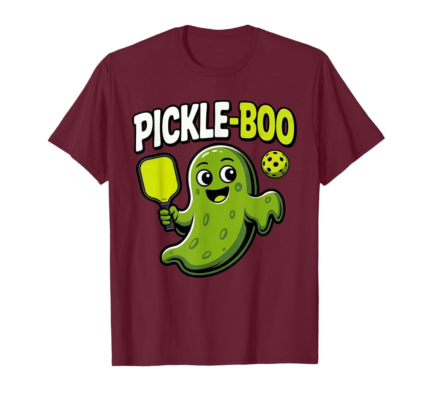 Funny Pickleball Shirt Men Women Pickle Boo Ghost Halloween T-Shirt