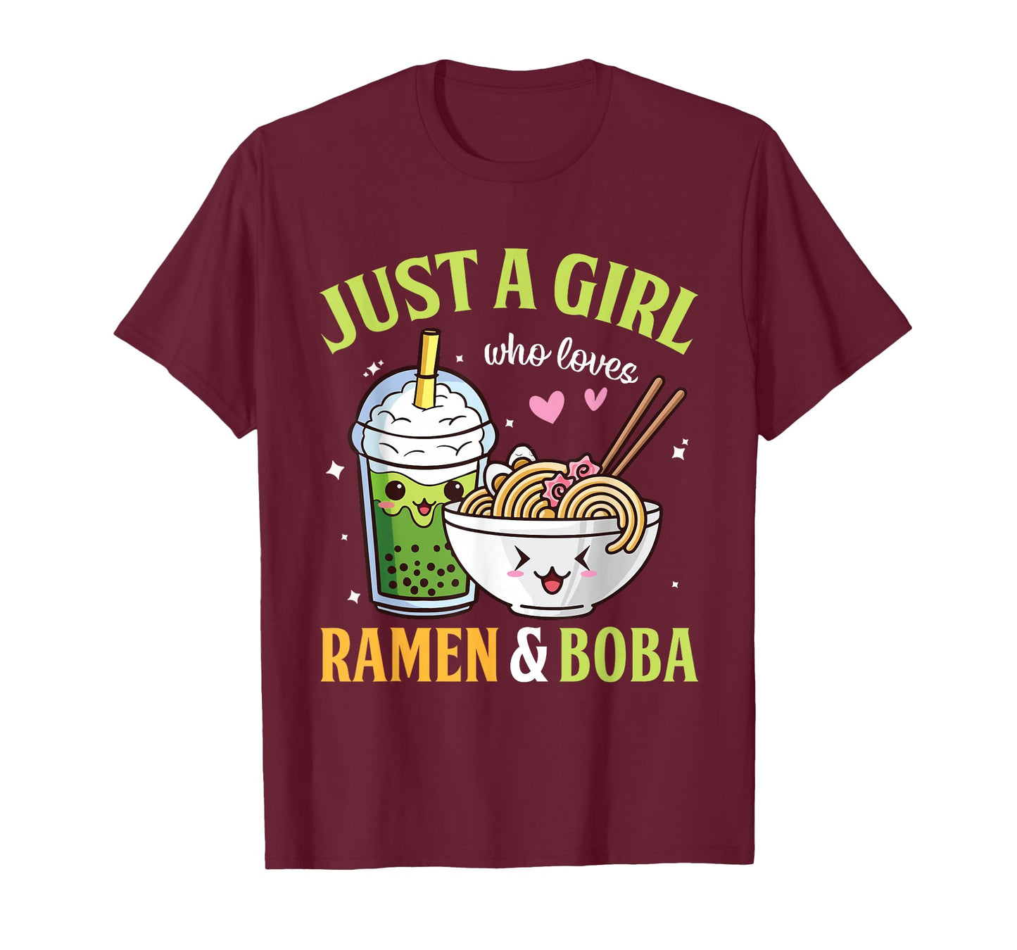 Kawaii Just A Girl Who Loves Ramen And Boba Tea Bubble Milk T-Shirt