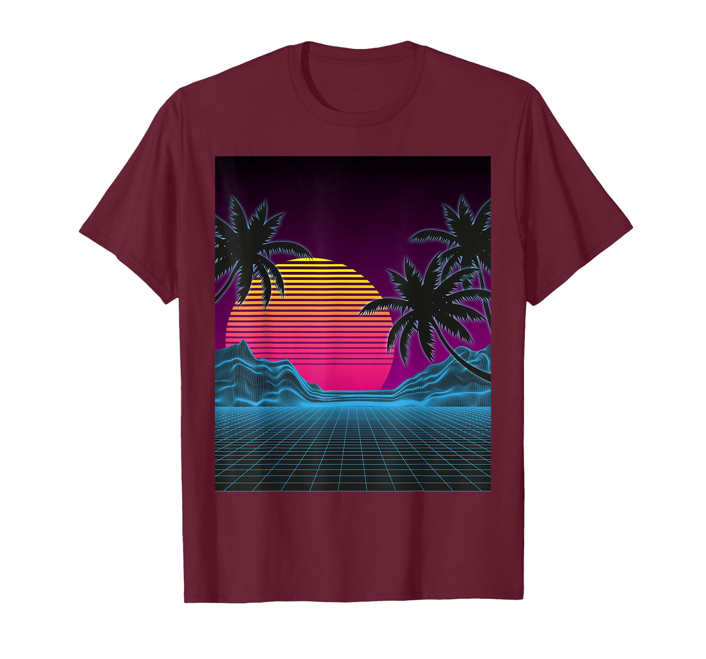 Vaporwave Aesthetic Sunset Mountains Palms Retro T-Shirt T-Shirt