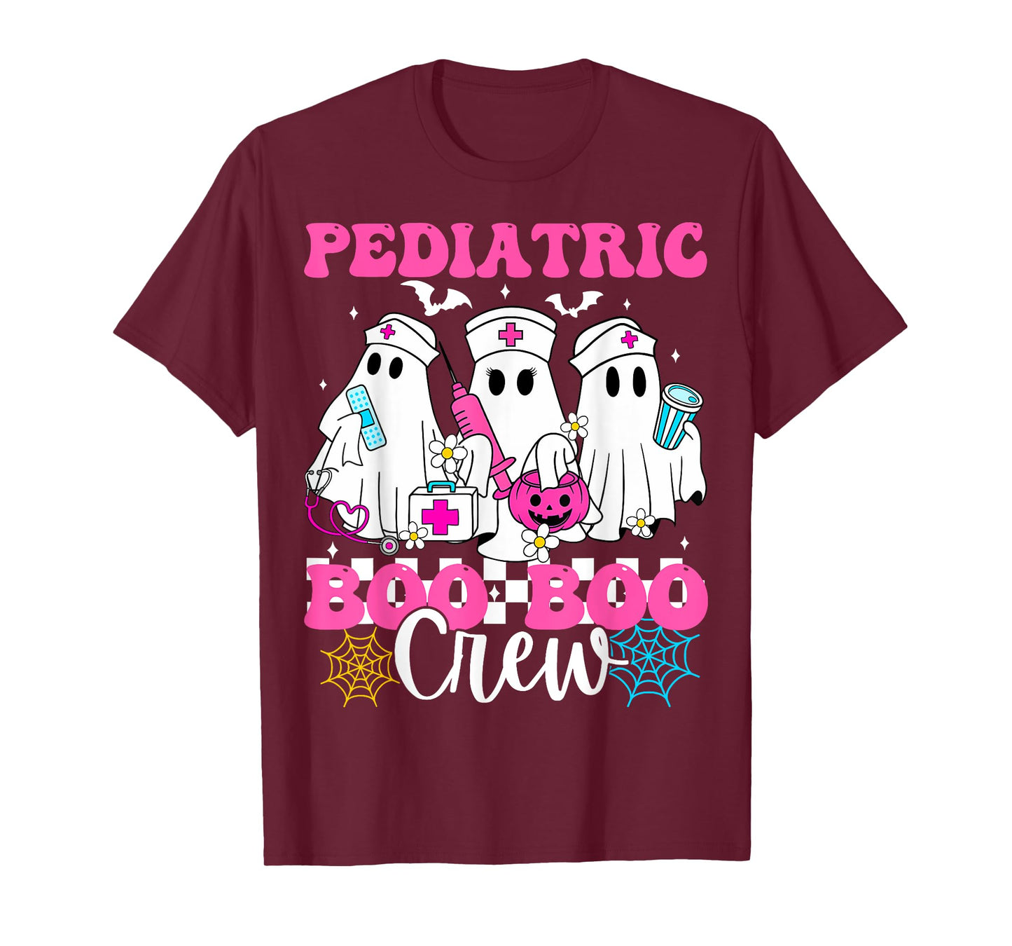 Pediatric Boo Boo Crew Nurse Funny Ghost Women Halloween T-Shirt