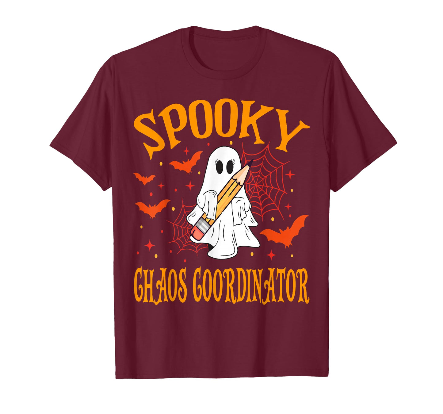 Spooky Chaos Coordinator Ghost Funny Halloween School T-Shirt