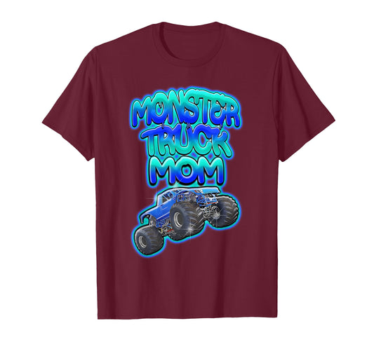 Monster Truck Mom Cool Blue Graffiti Style T-Shirt