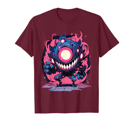 Funny Monster Cute Cartoon Comic Halloween Retro Scary Anime T-Shirt