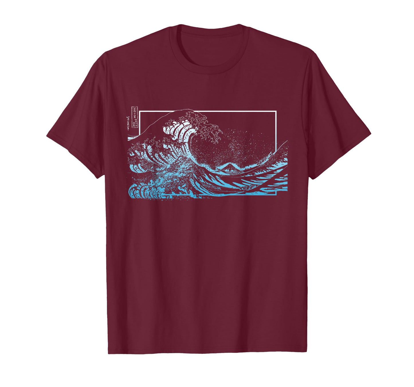 Blue Great Wave off Kanagawa Blue Color Graphic T-Shirt
