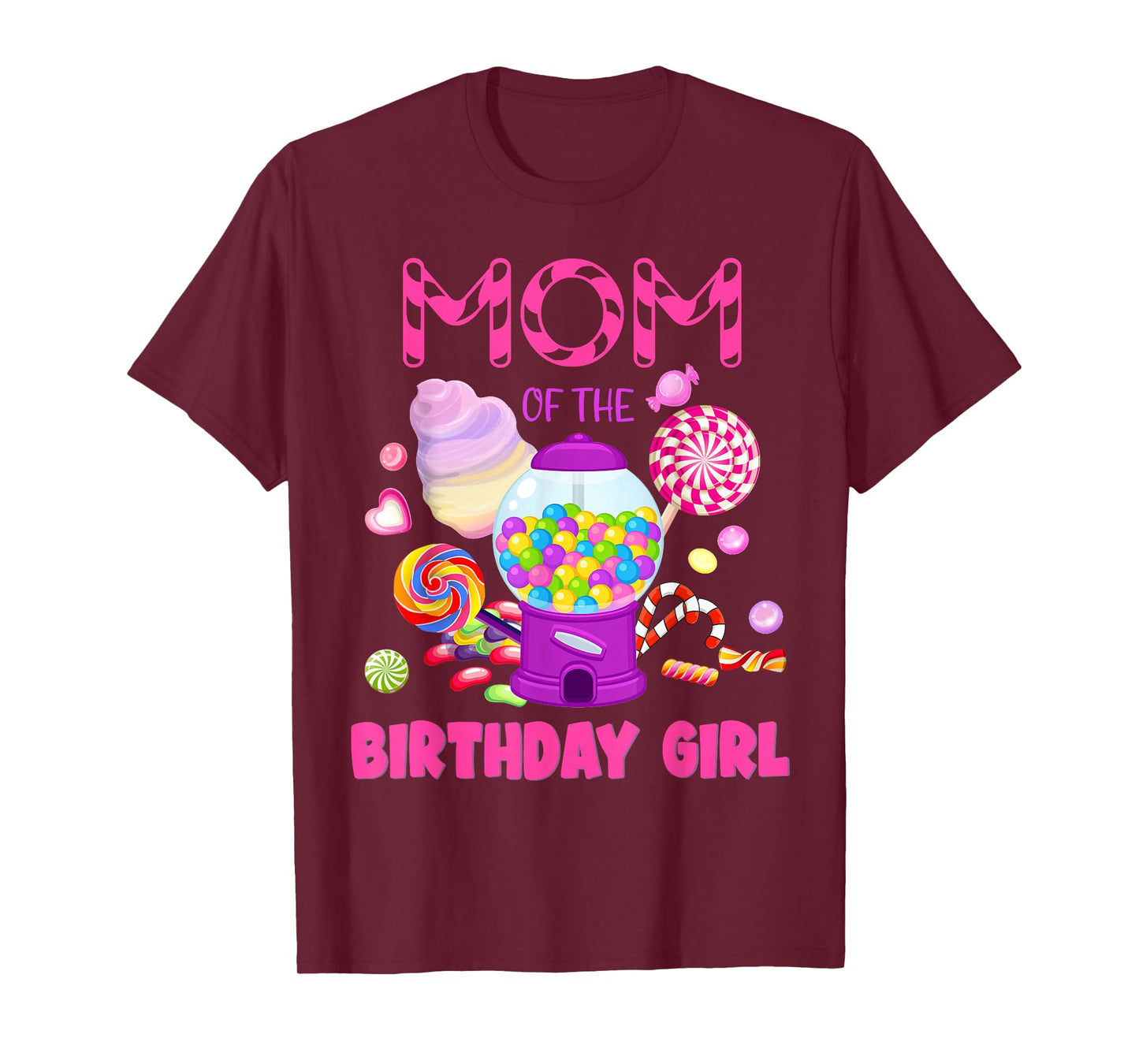 Mom Of The Birthday Gifts Girl Candyland Candy Birthday T-Shirt