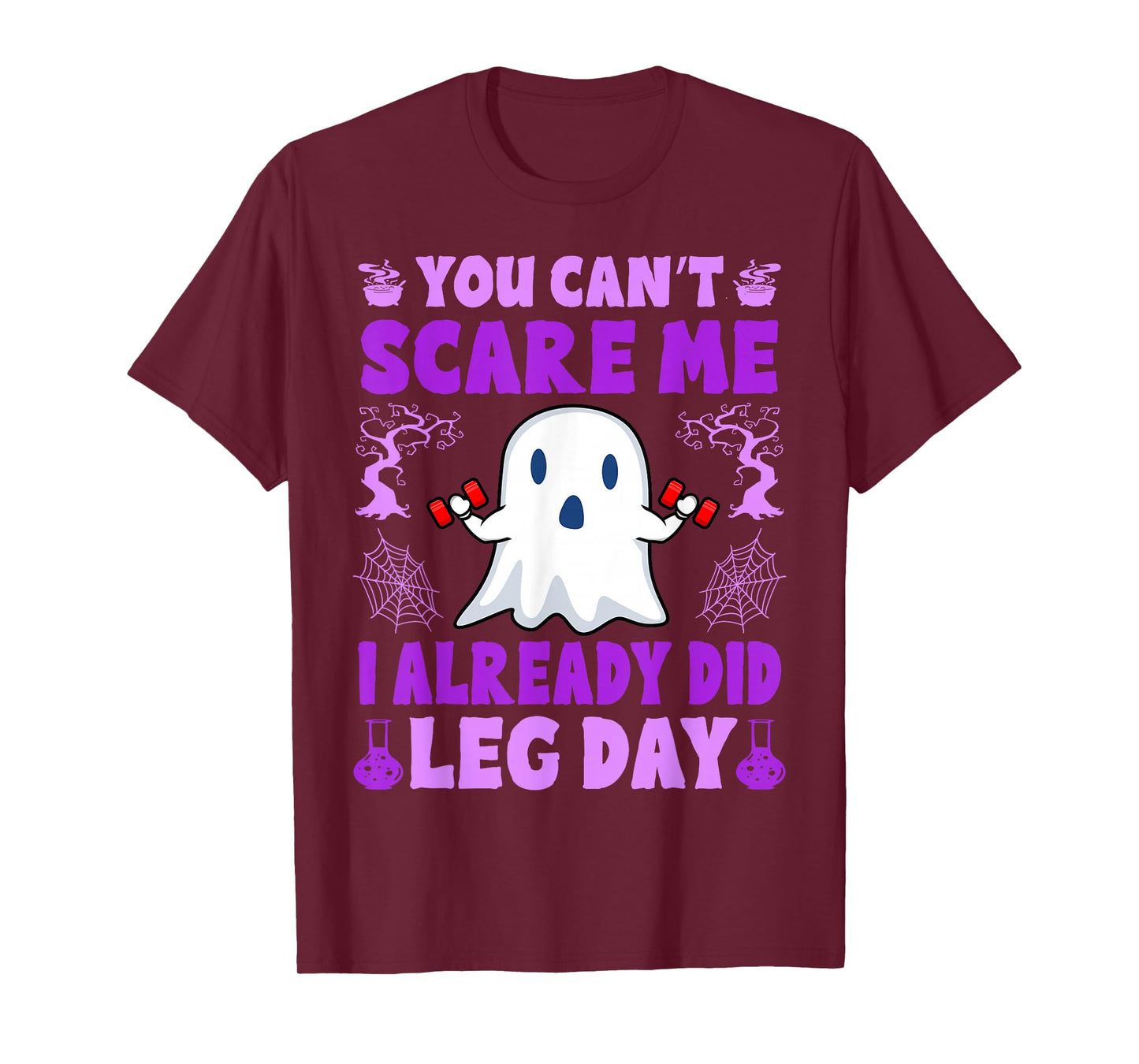Halloween Workout Women Ghost Training With Dumbbells T-Shirt