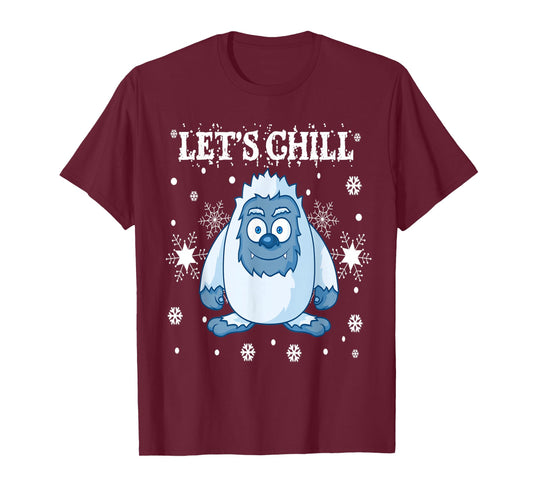 Lets Chill Yeti Bumble Snowman Monster PJ Sweater Snowflakes T-Shirt