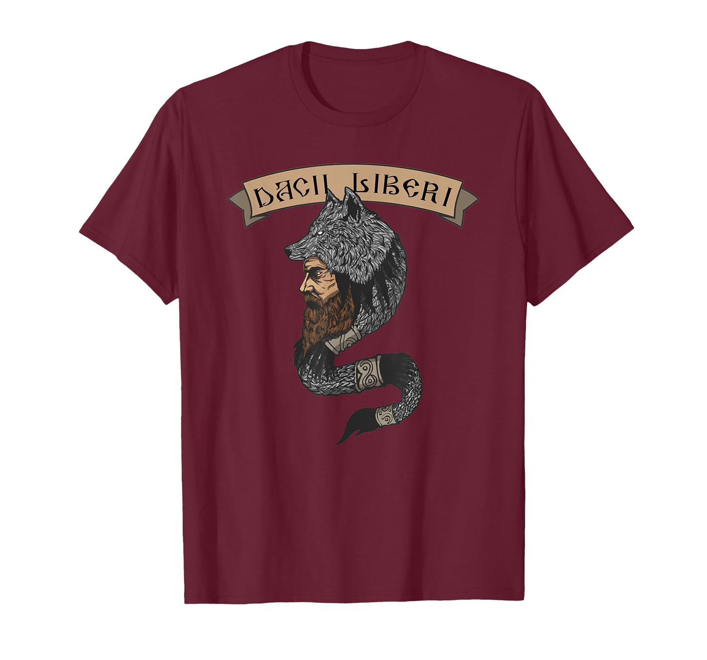 Free Dacians Dacii Liberi Decebal Wolf Flag Dacia Romania T-Shirt