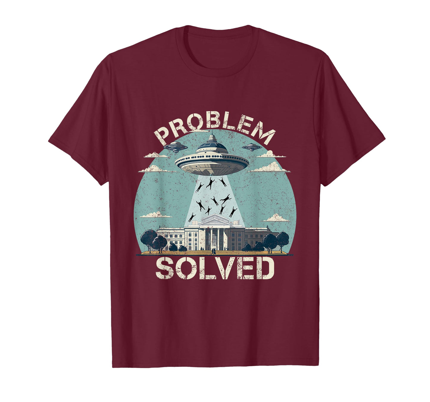 Funny Election 2024 UFO Problem Solved Political Humour T-Shirt
