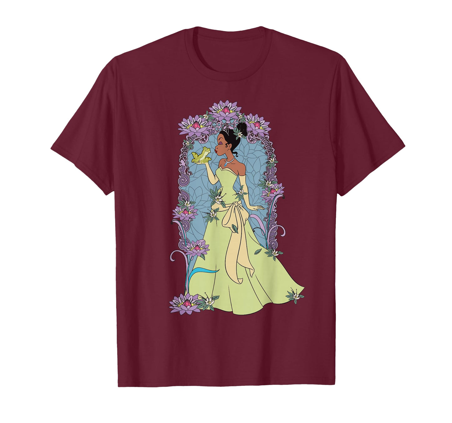 Disney The Princess And The Frog Tiana Profile Stained Glass T-Shirt