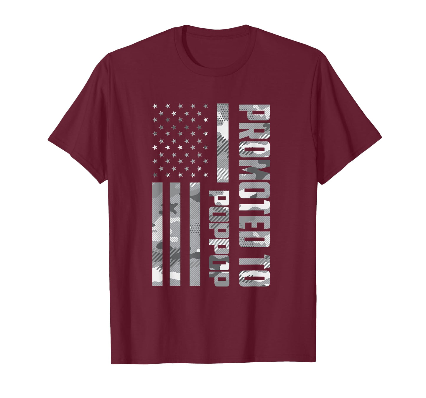 Promoted To Poppop US Flag Camo Father's Day Preganancy T-Shirt