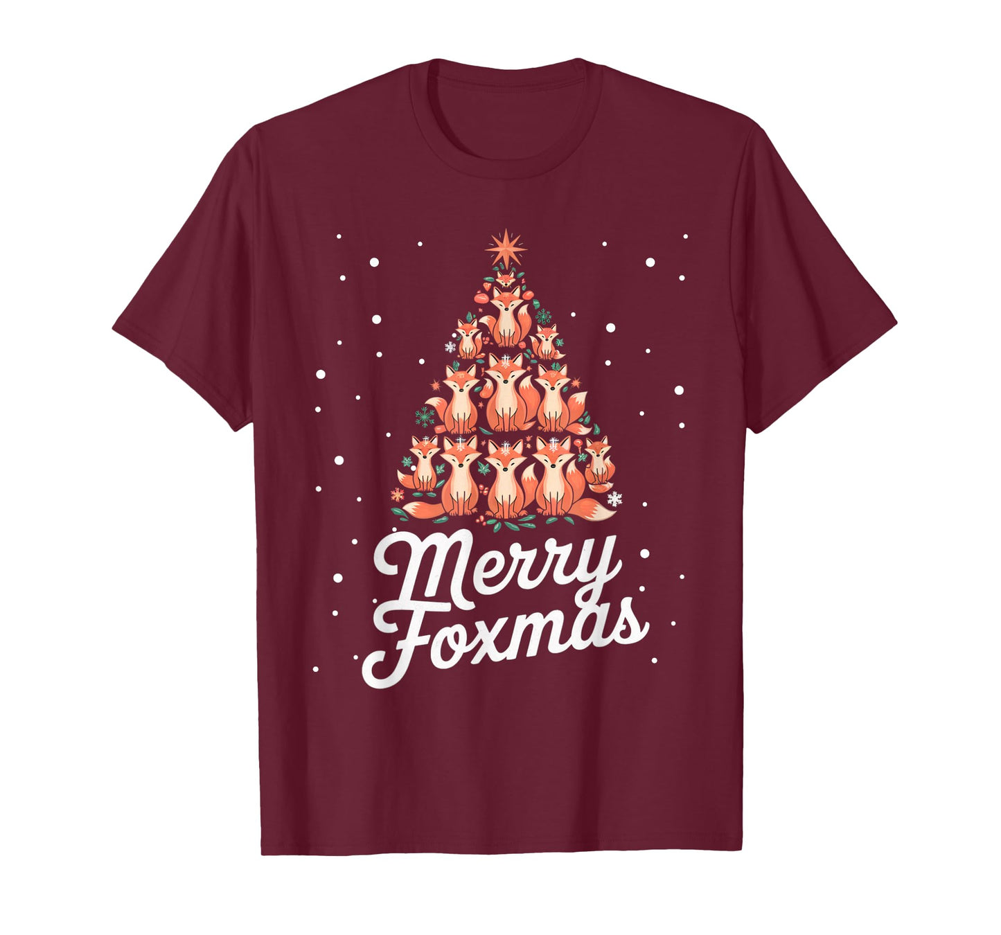 Fox Xmas Tree Foxes Christmas Tree Merry Foxmas T-Shirt