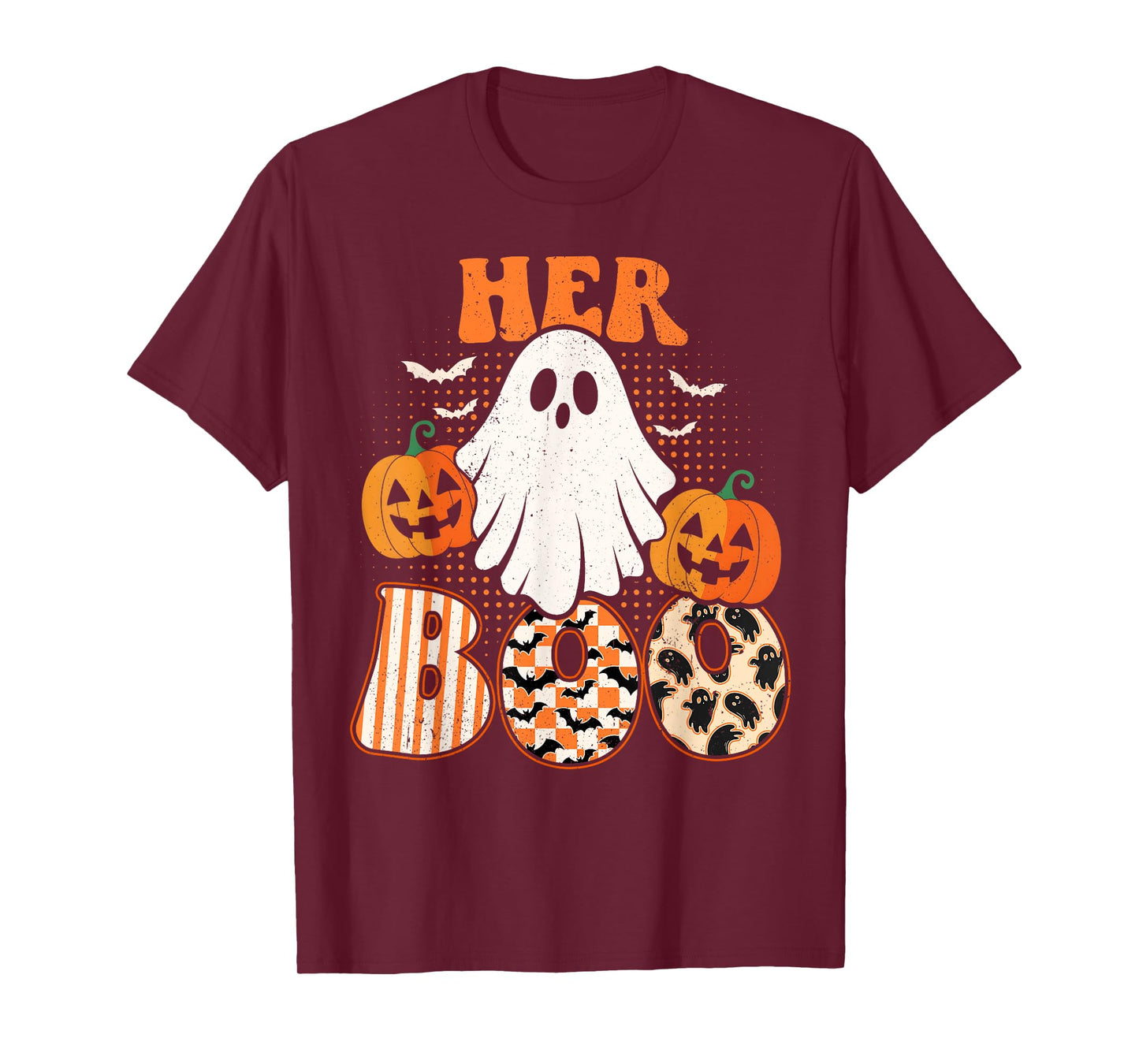 Her Boo & His Boo Funny Matching Halloween Couples Pajama T-Shirt