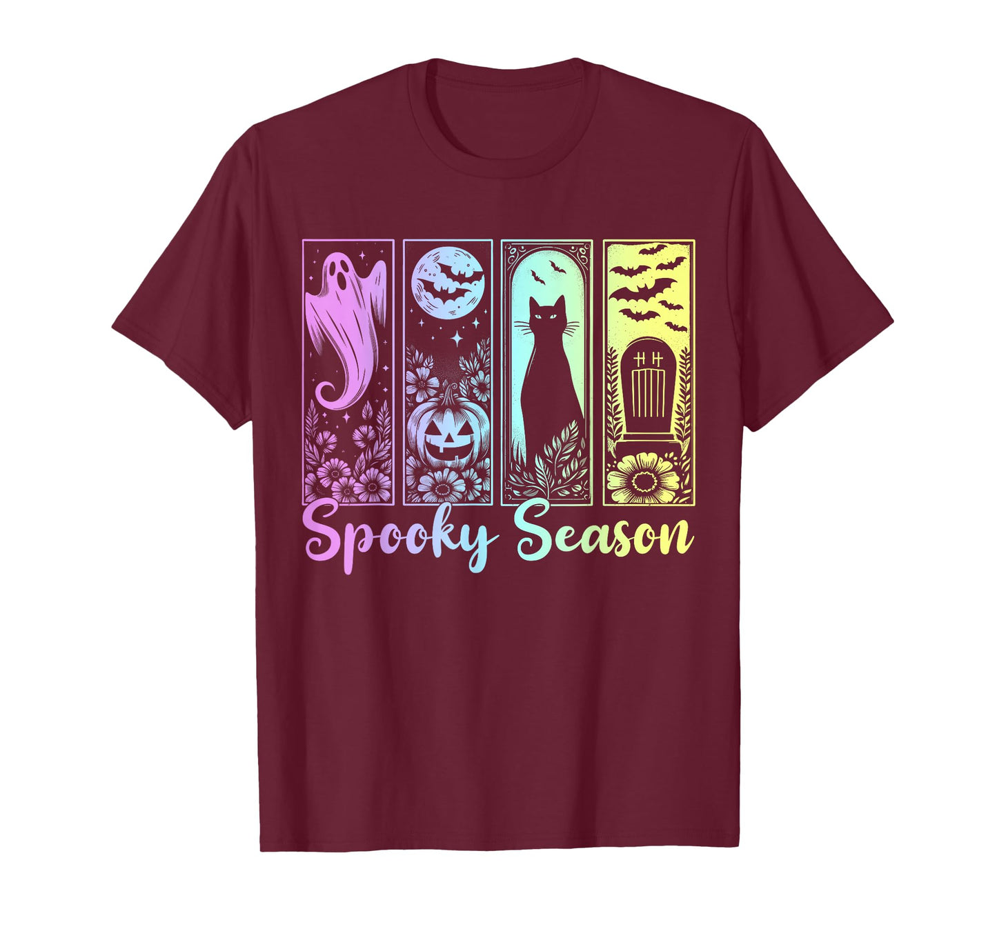 Halloween Spooky Season Horror Cat Vintage Halloween Ghost T-Shirt