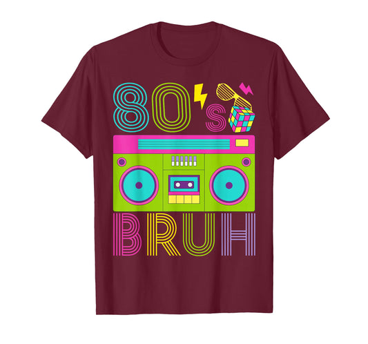 Retro 80s Bruh Outfits for Boys 1980s Party Outfit Eighties T-Shirt
