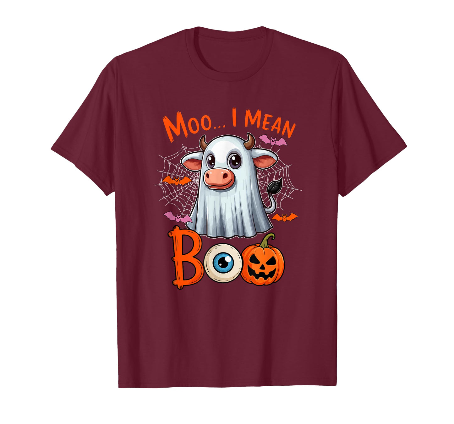 Moo... I Mean Boo Halloween Farmer Cow Cosplay Boo Ghost T-Shirt