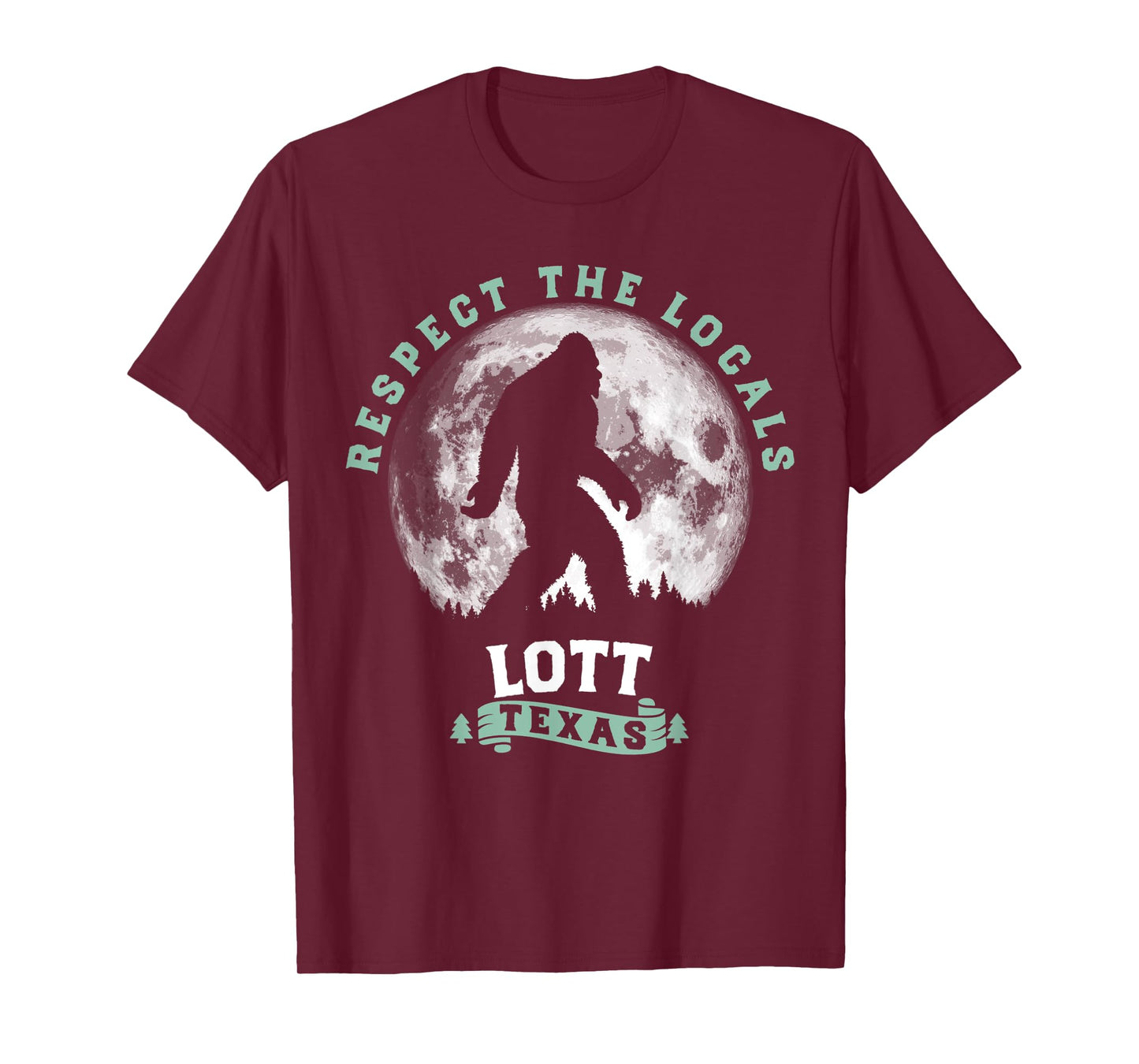 Lott Texas Bigfoot Night Walk Retro Moon T-Shirt