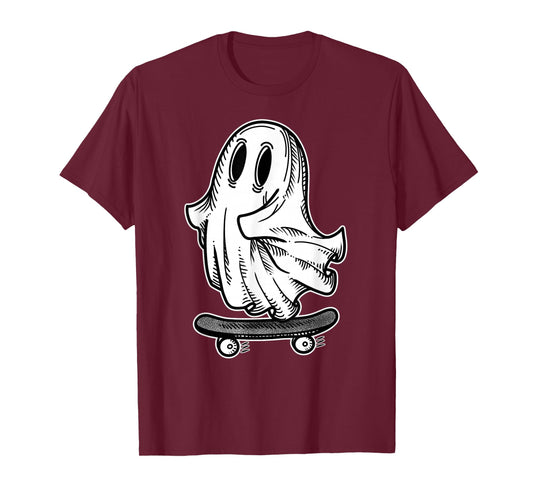 Ghost Skateboarder Blackwork T-Shirt
