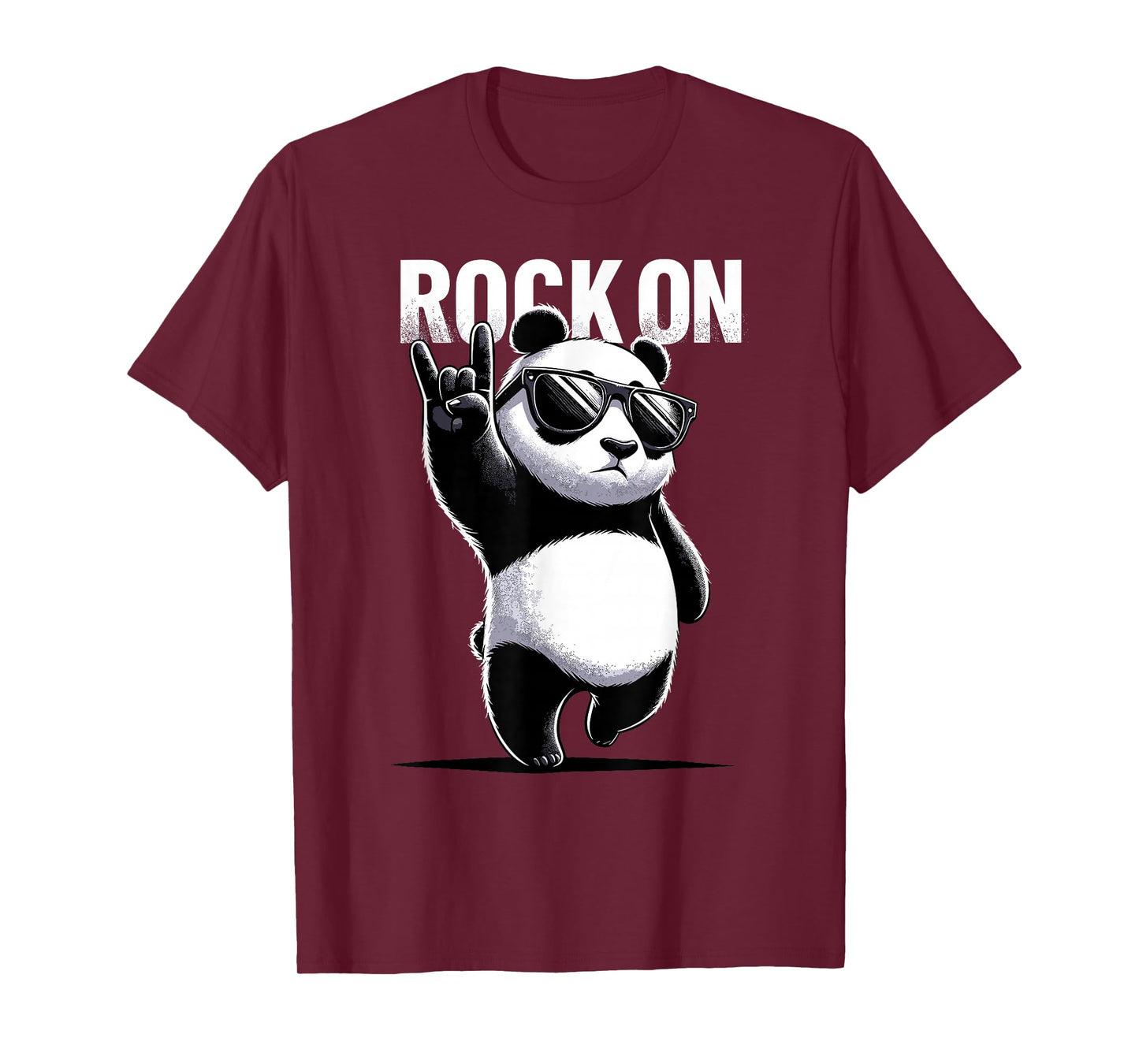 Retro Panda Rock Music Gift Men Kids Women Funny Panda T-Shirt