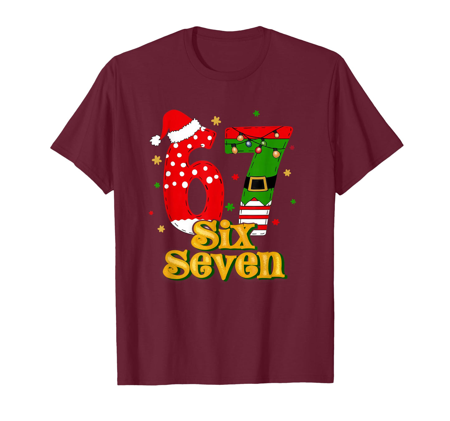 67 Mas Meme Candy Cane Six Seven Kids Men Women Christmas T-Shirt
