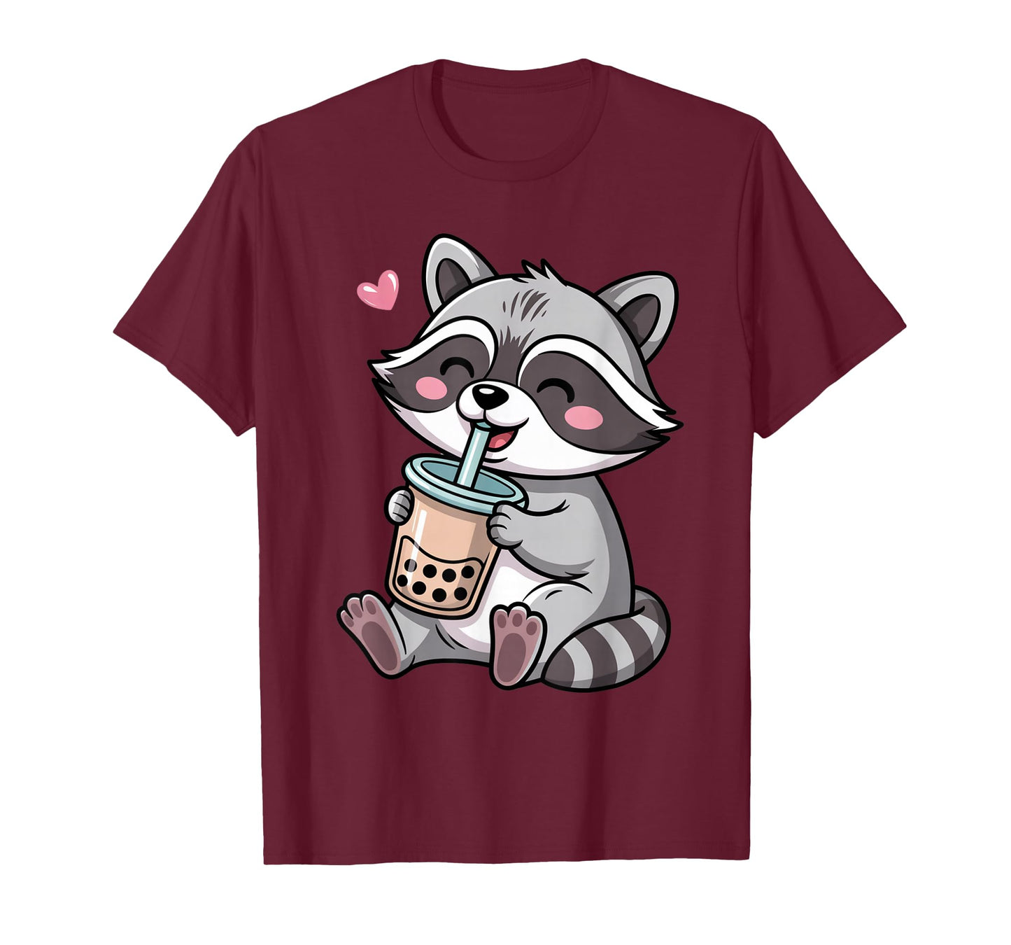 Kawaii Raccoon Boba Tea Japanese Bubble Tea Drink Anime Fun T-Shirt