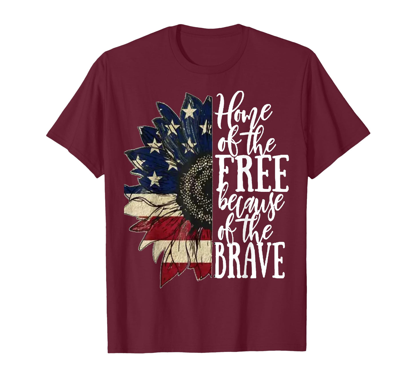 American Flag Patriot home of the free because of the brave T-Shirt