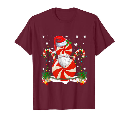 Funny Christmas Peppermint Candy Cane Snowman Decoration T-Shirt