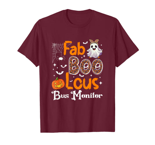 Fab Boo Lous Bus Monitor Pumpkin Halloween T-Shirt