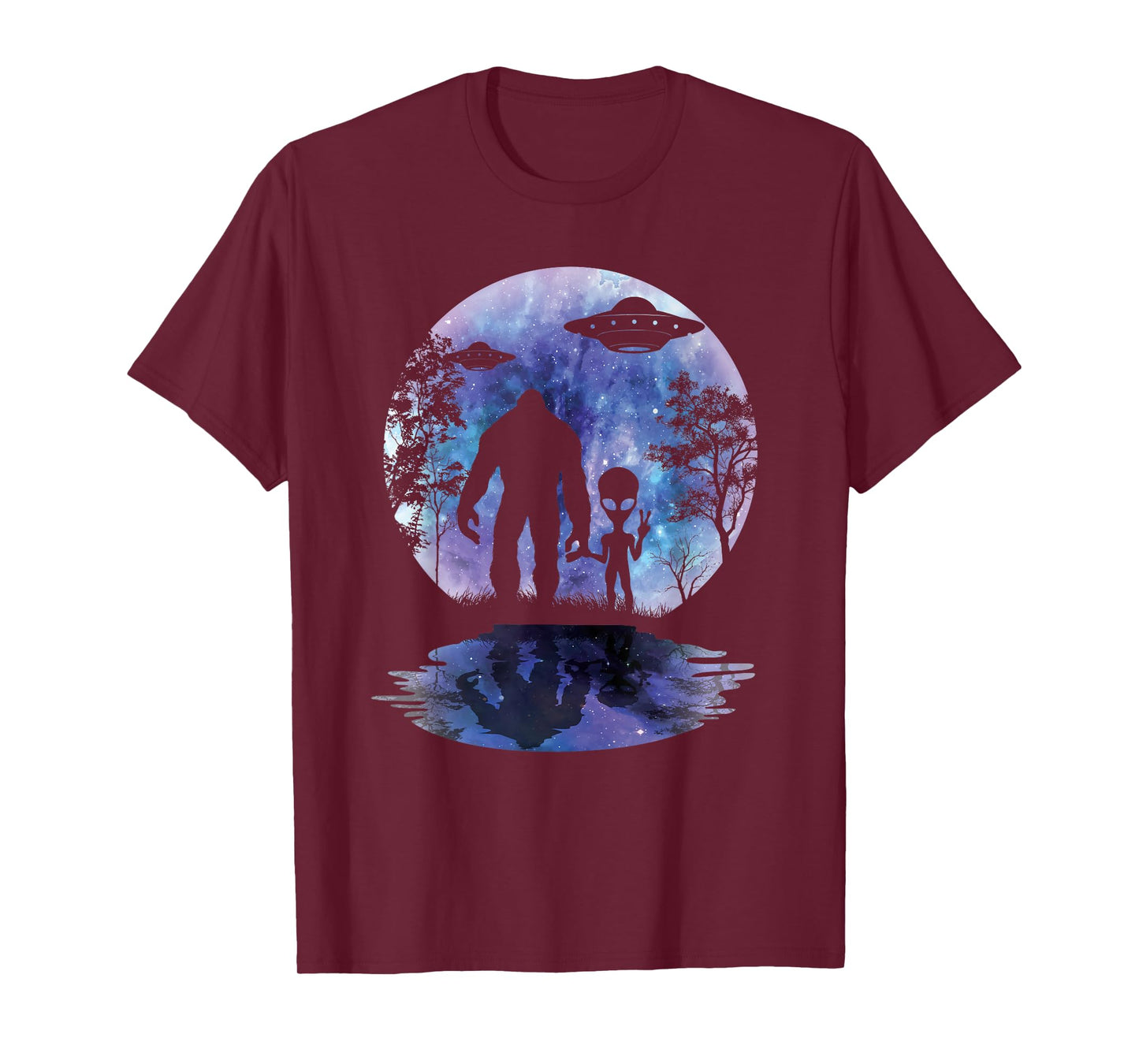 Alien Bigfoot Moon Sasquatch UFO Extraterrestrial Men women T-Shirt
