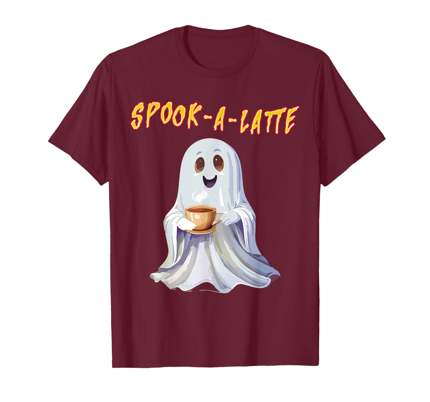 Funny Halloween Pumpkin Spice Ghost Latte Coffee Spooky T-Shirt