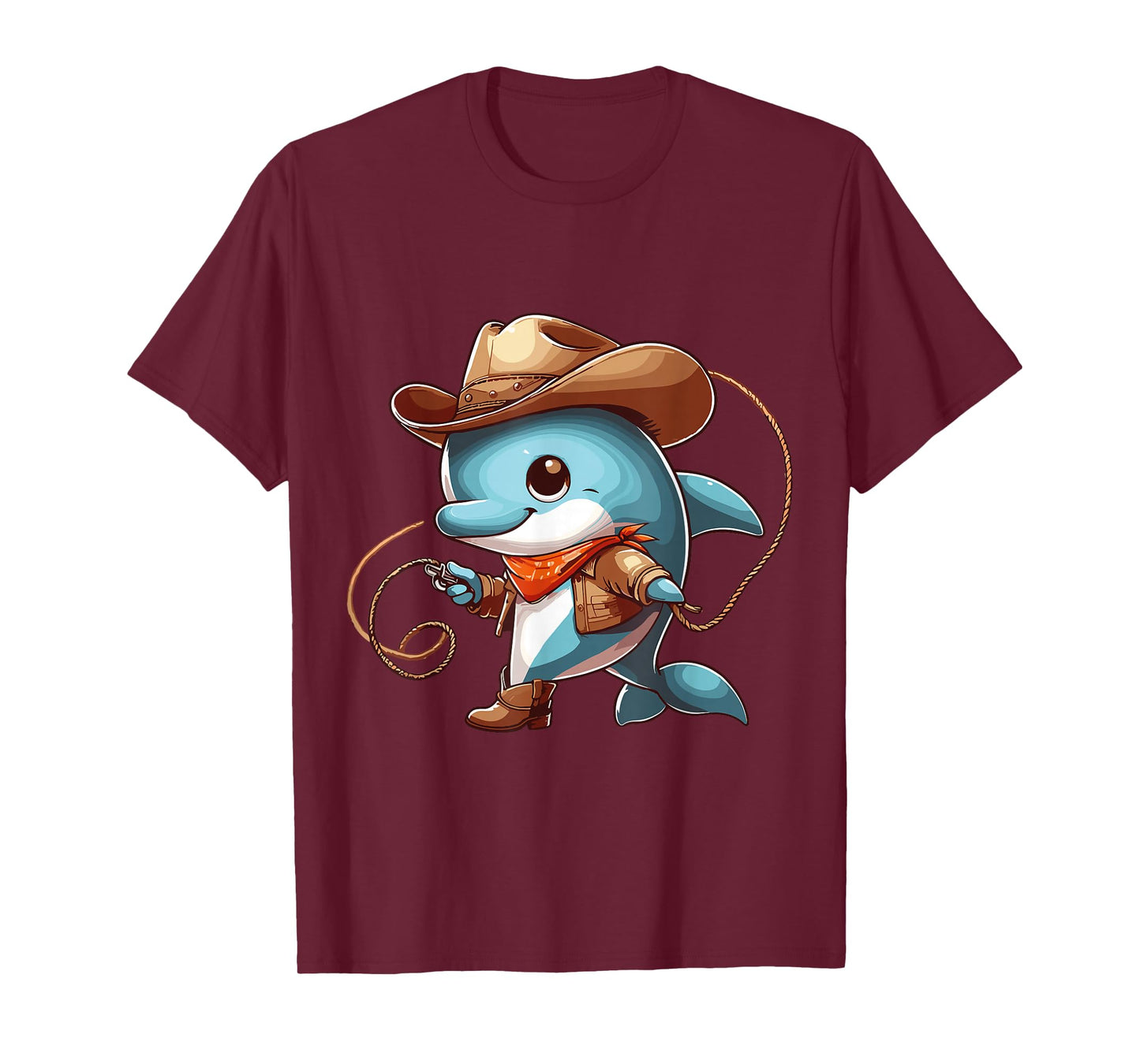 Western Rodeo Cowboy Outfit Hat Dolphin Texas Animals T-Shirt