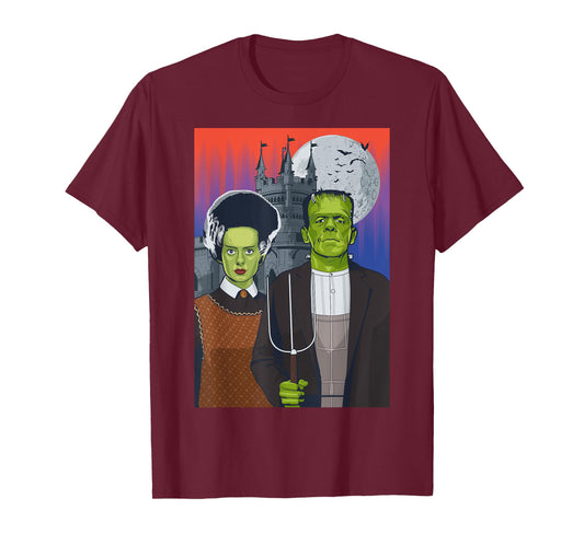 Frankenstein American Gothic Parody Halloween Monster T-Shirt