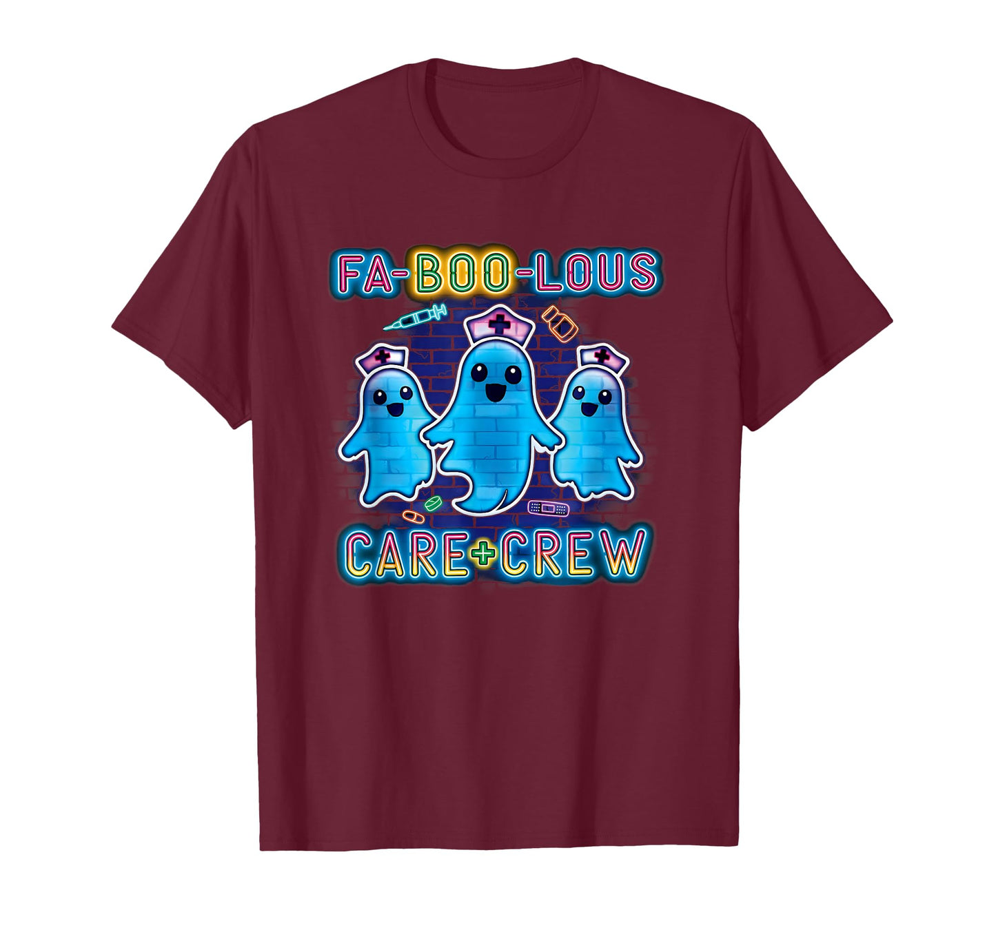 FA-Boo-Lous Care Crew Halloween Nurse Ghost Spooky T-Shirt