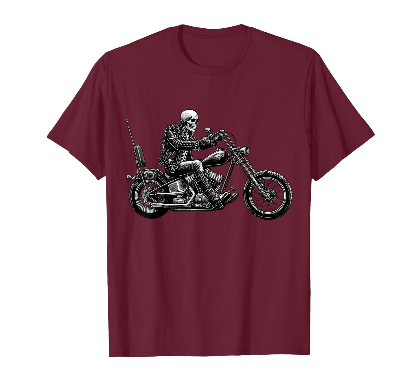 Rebel Rider Skeleton Chopper Bike Motorcycle Ghost Biker T-Shirt