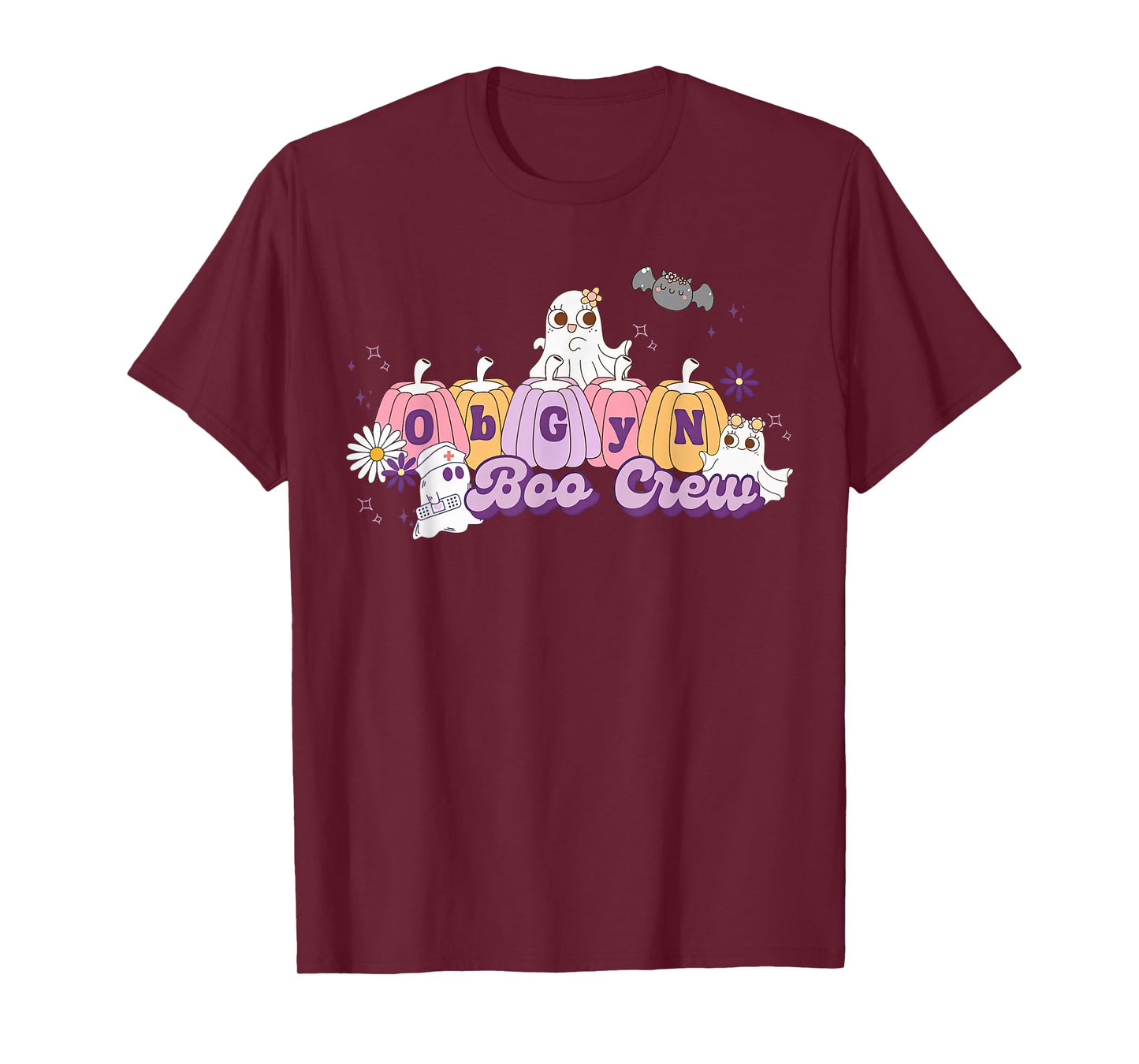 OBGYN Boo Crew Pumpkin Ghost Obstetrician Nurse Halloween T-Shirt