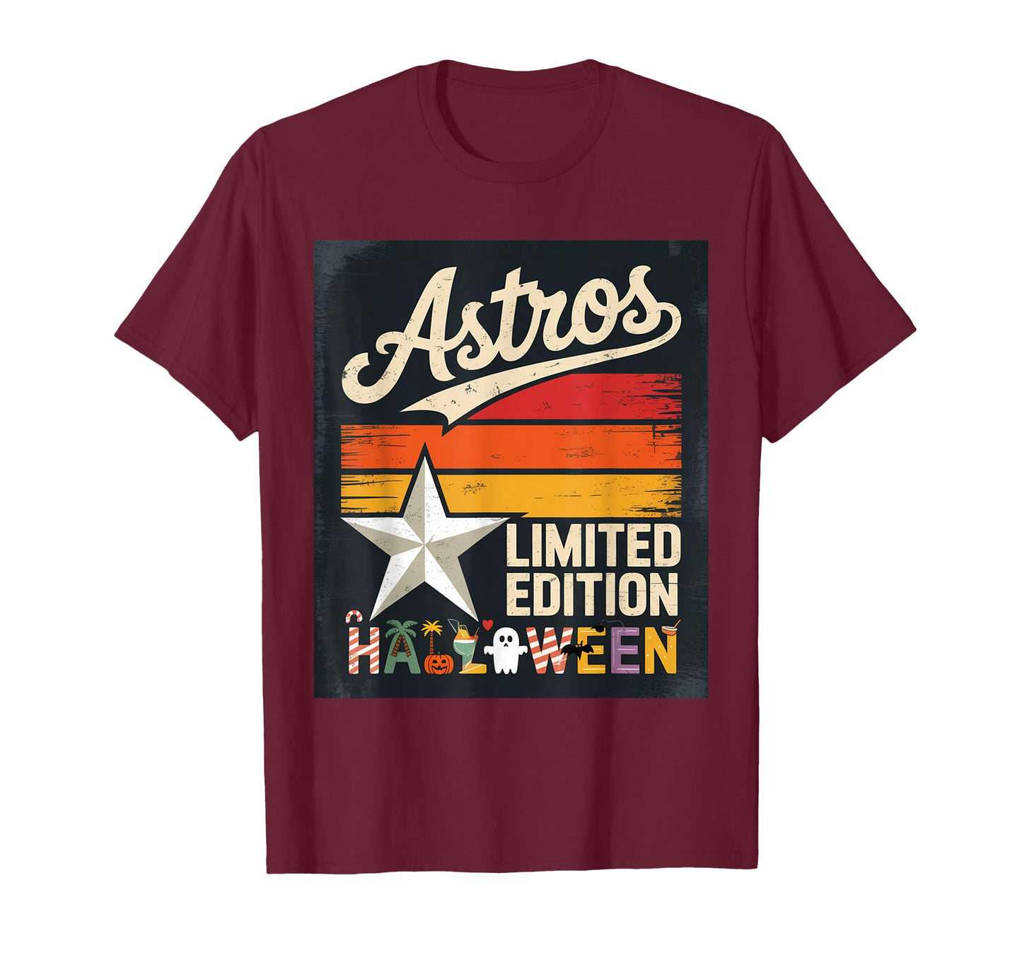 Astros Halloween Limited Edition Retro Sunset Star Spooky T-Shirt