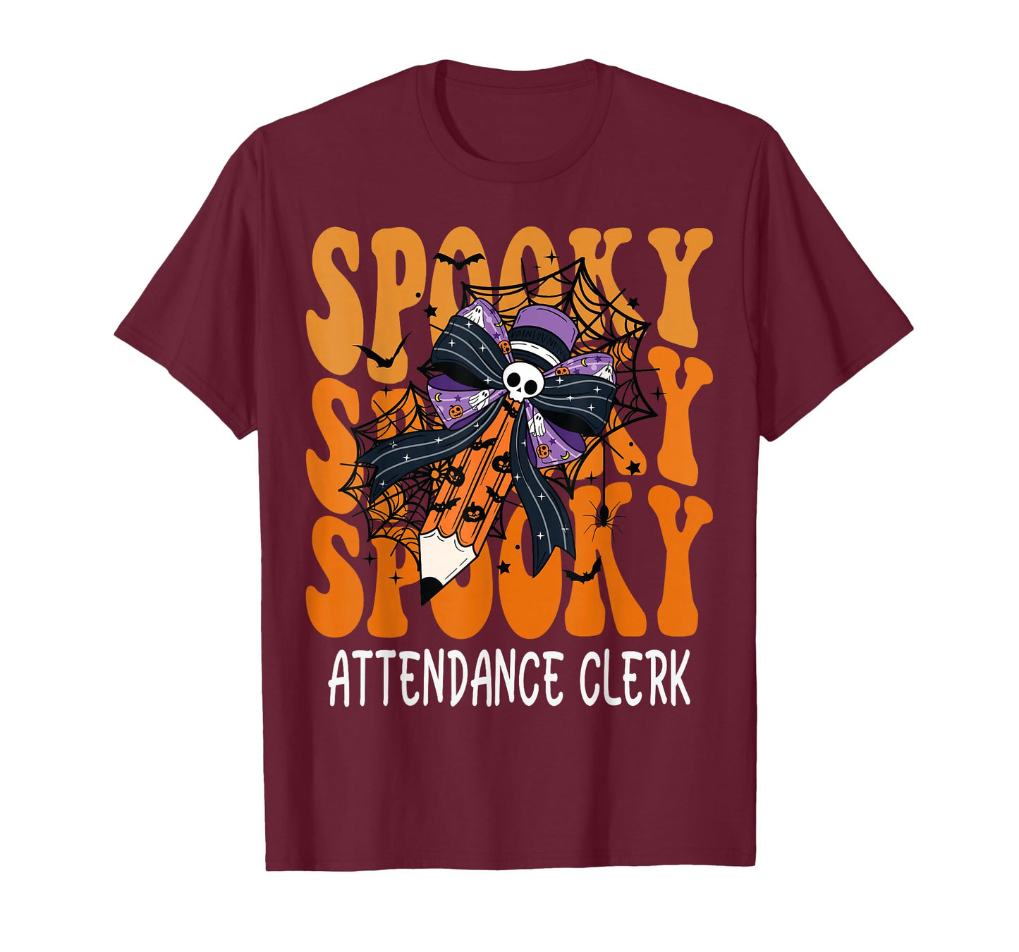 Spooky Attendance Clerk Halloween School T-Shirt