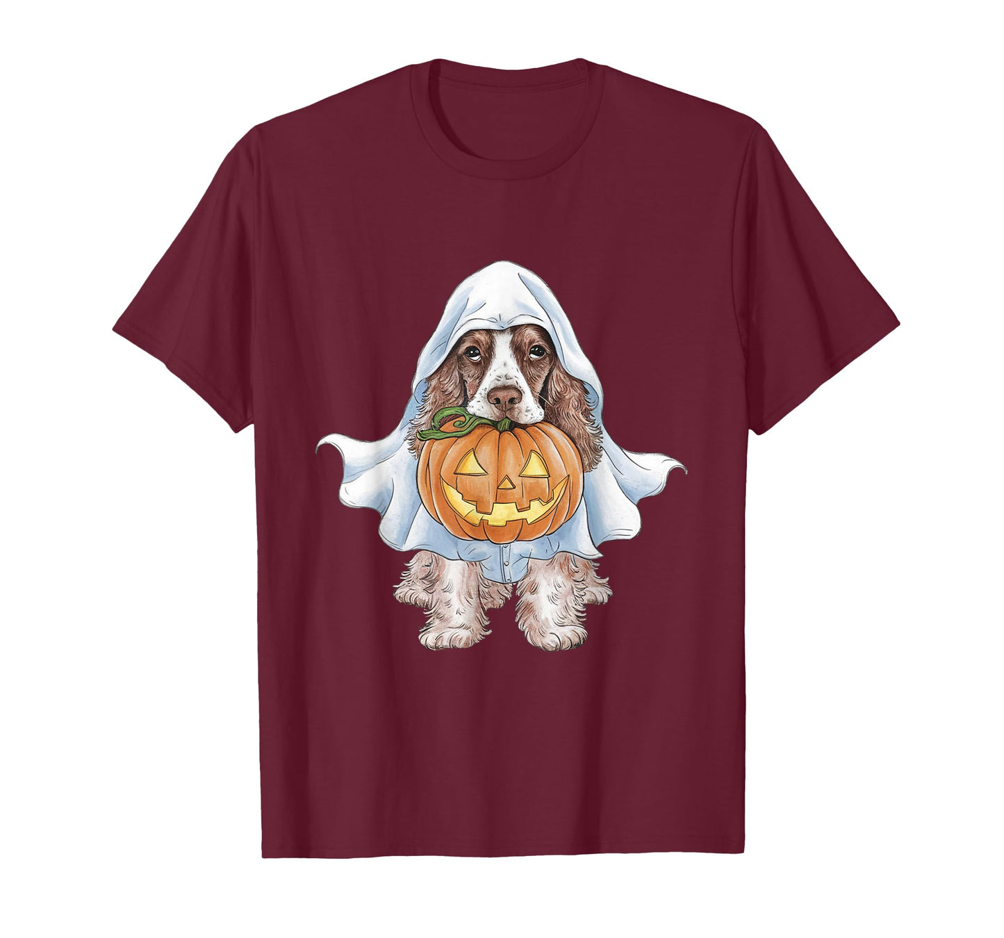 Cocker Spaniel Ghost Dog Halloween Men Women Kids T-Shirt