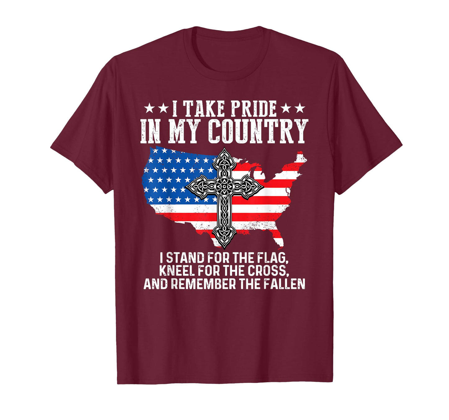 I Take Pride In My Country USA Flag 4th July Patriotic Tee T-Shirt