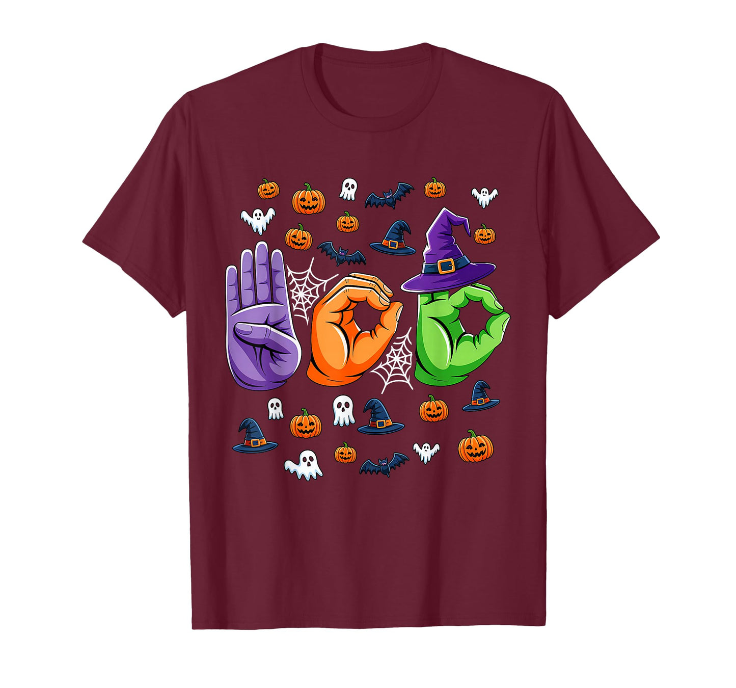 Boo Hands American Sign Language Pride ASL Halloween Costume T-Shirt