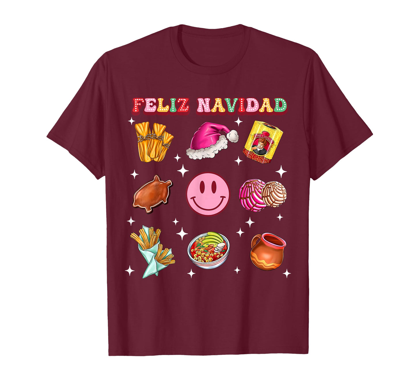Feliz Navidad Mexican Christmas Mexico Food Men Women Kids T-Shirt