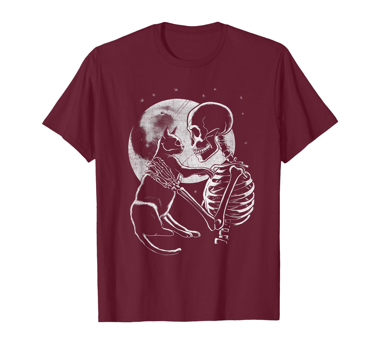 Skeleton Holding A Cat Funny Halloween Men Women Girl Kids T-Shirt