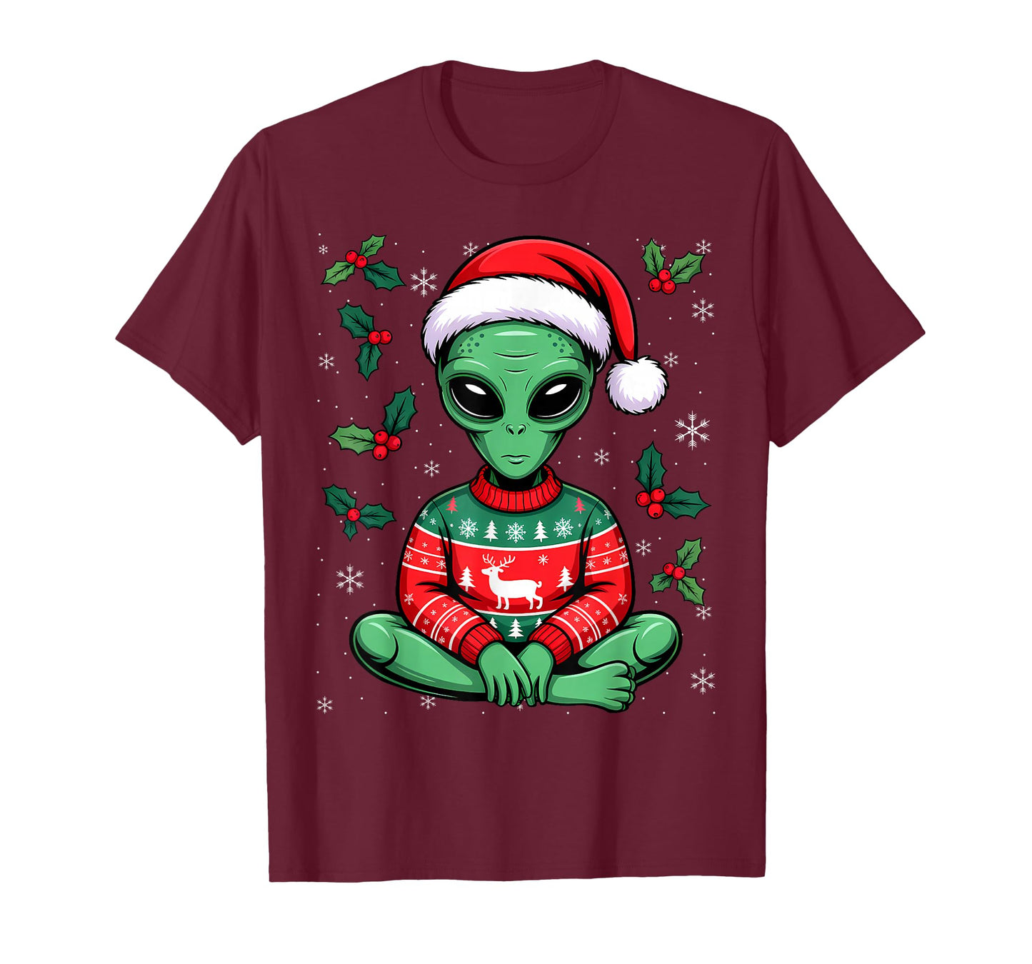 Cute Funny Alien Ugly Christmas Sweater T-Shirt