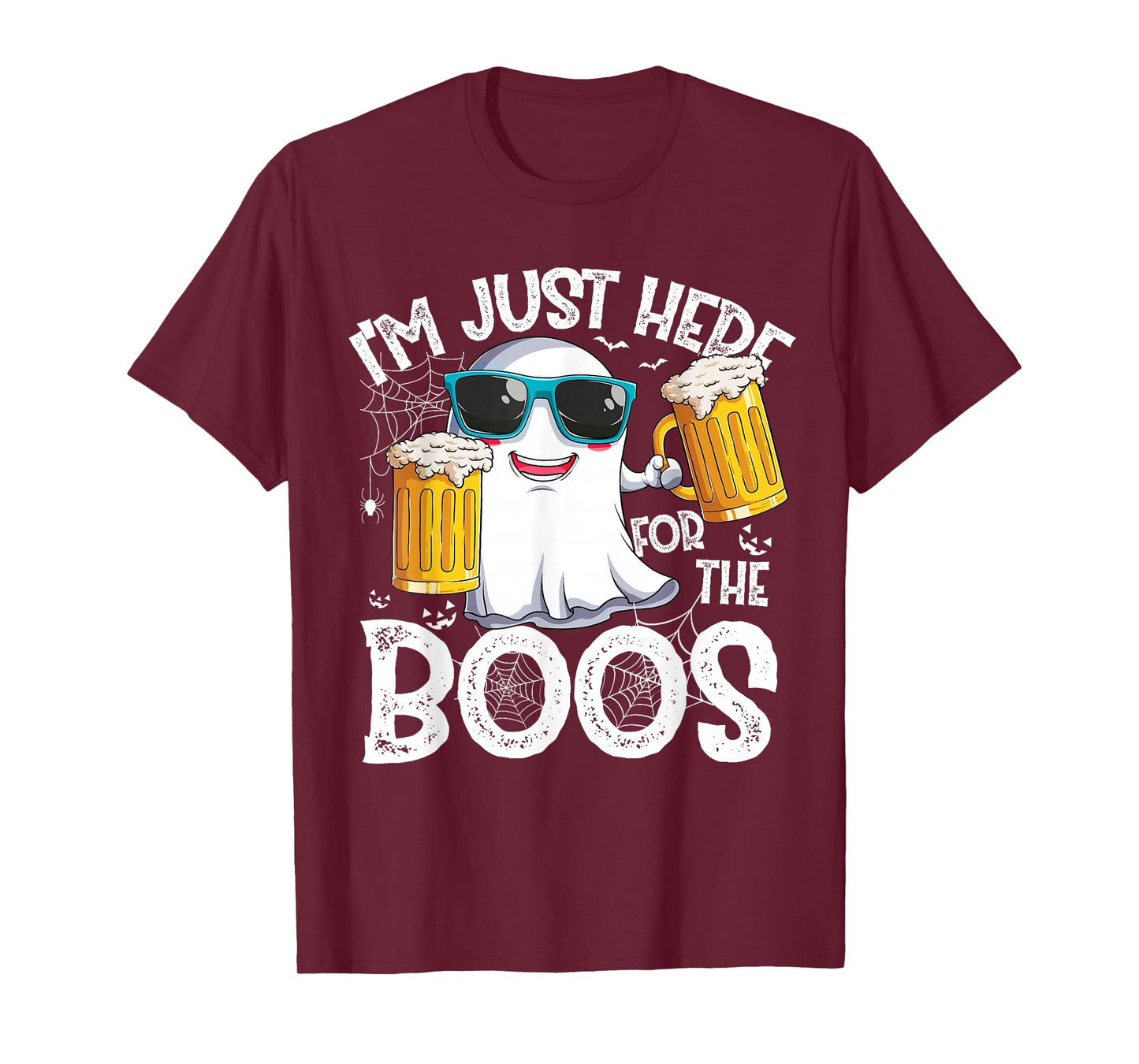 I'm Just Here For The Boos Funny Halloween Tee Men Ghost T-Shirt
