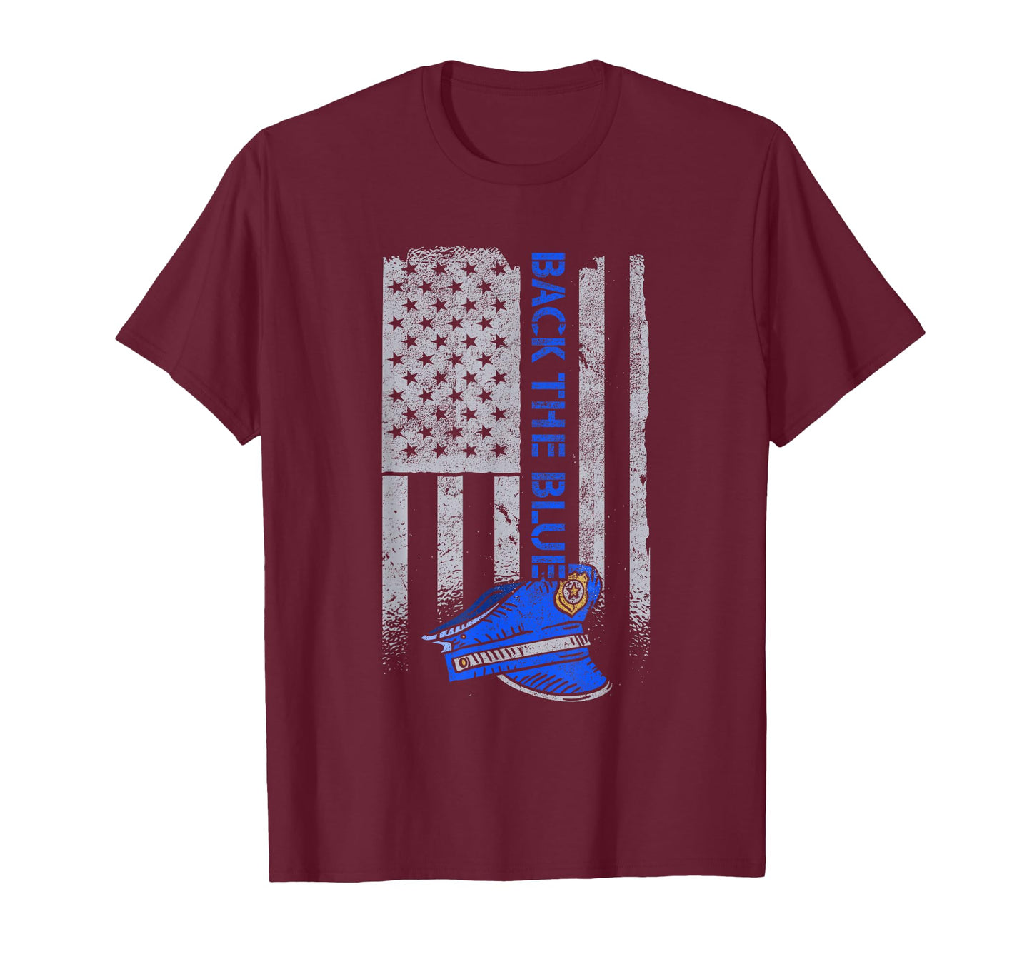 Back The Blue Police American Flag T-Shirt