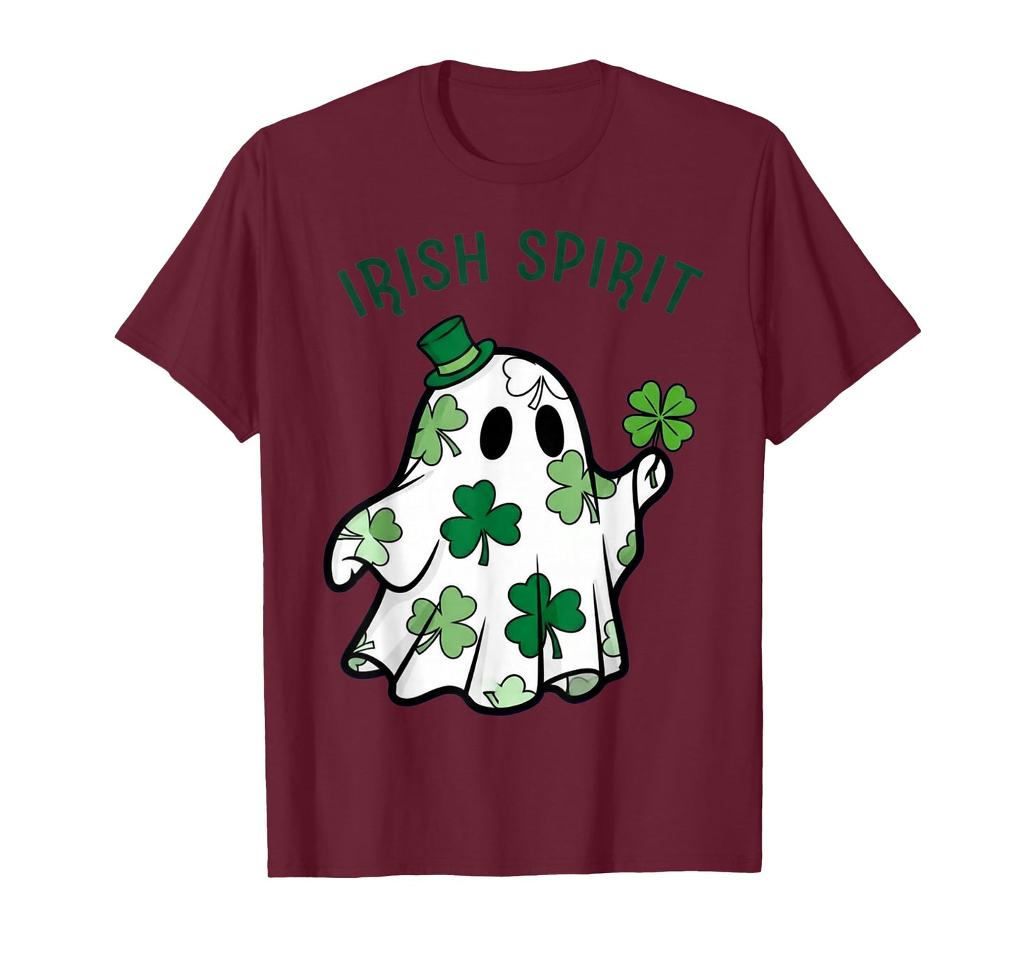 Irish Spirit Funny Ghost Shamrock Halloween Costume T-Shirt